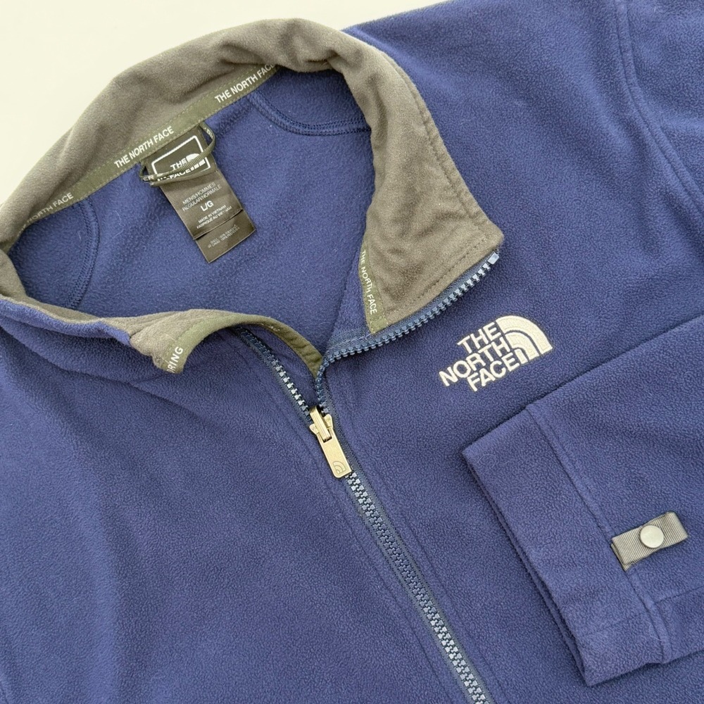 The North Face TKA‎ 100 Mens Full Zip Fleece Jacket Navy Blue Large L